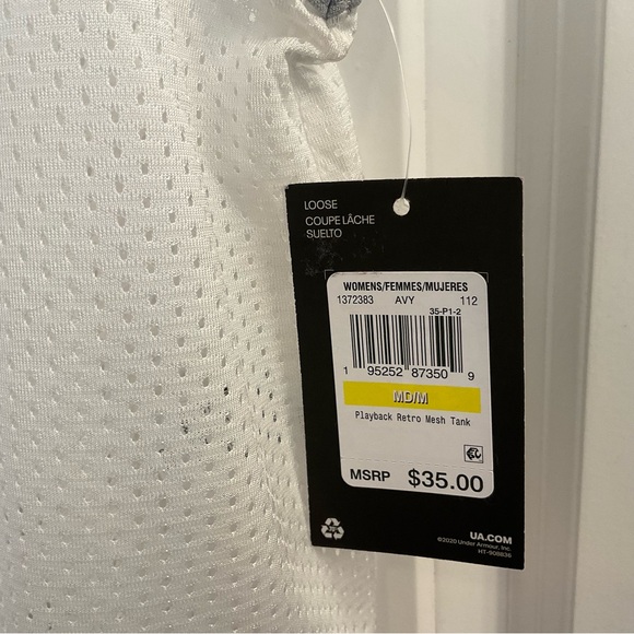 Under Armour Playback Retro Mesh Tank - NWT - Size Medium - White - Picture 6 of 9